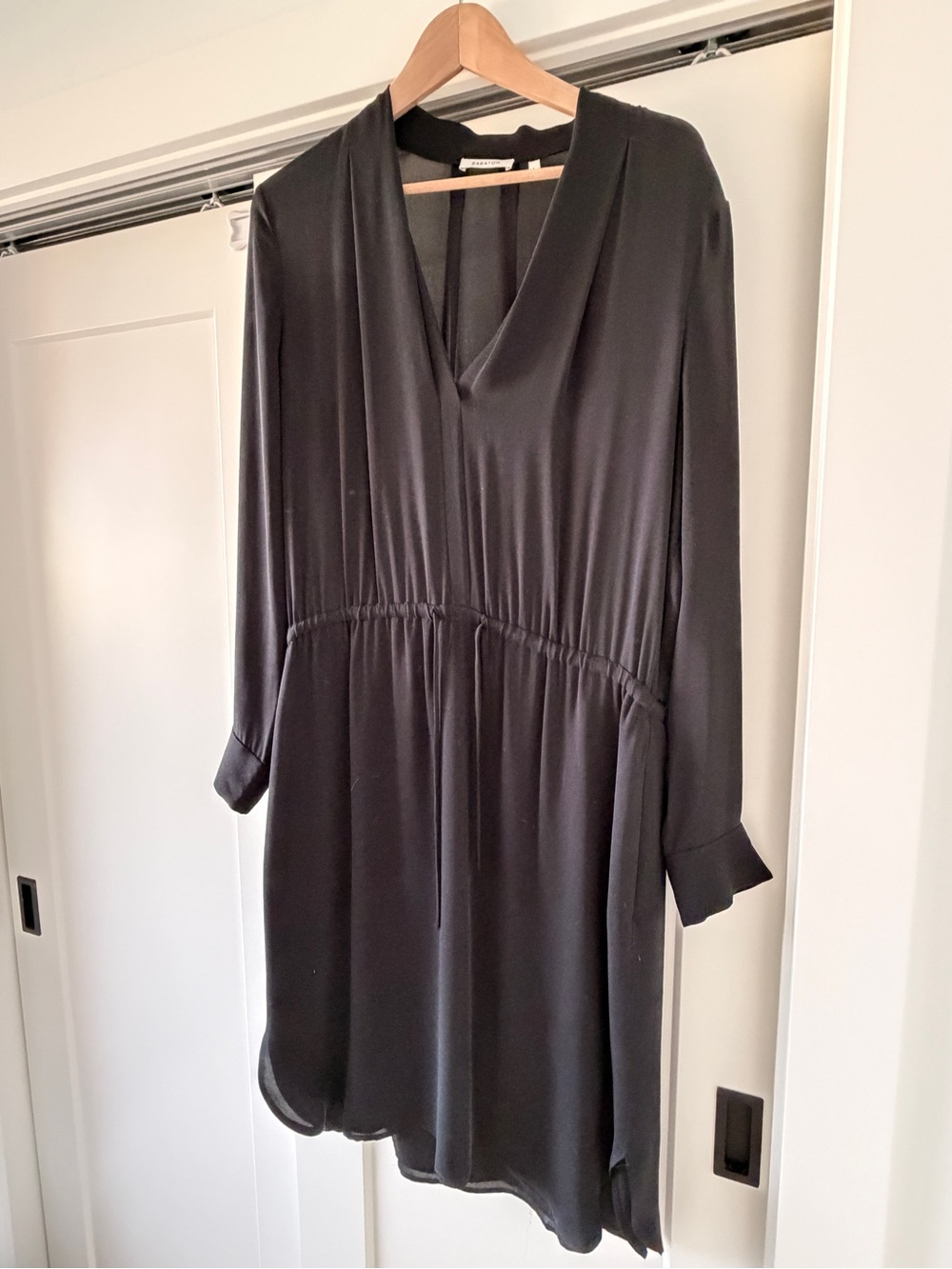 Aritzia Babaton Silk V-neck High Low Dress